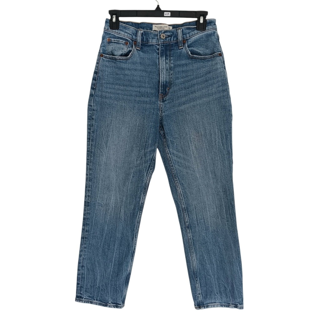 Abercrombie & Fitch Ankle Straight Jeans 27/4 Blue Curve Love Ultra High Rise